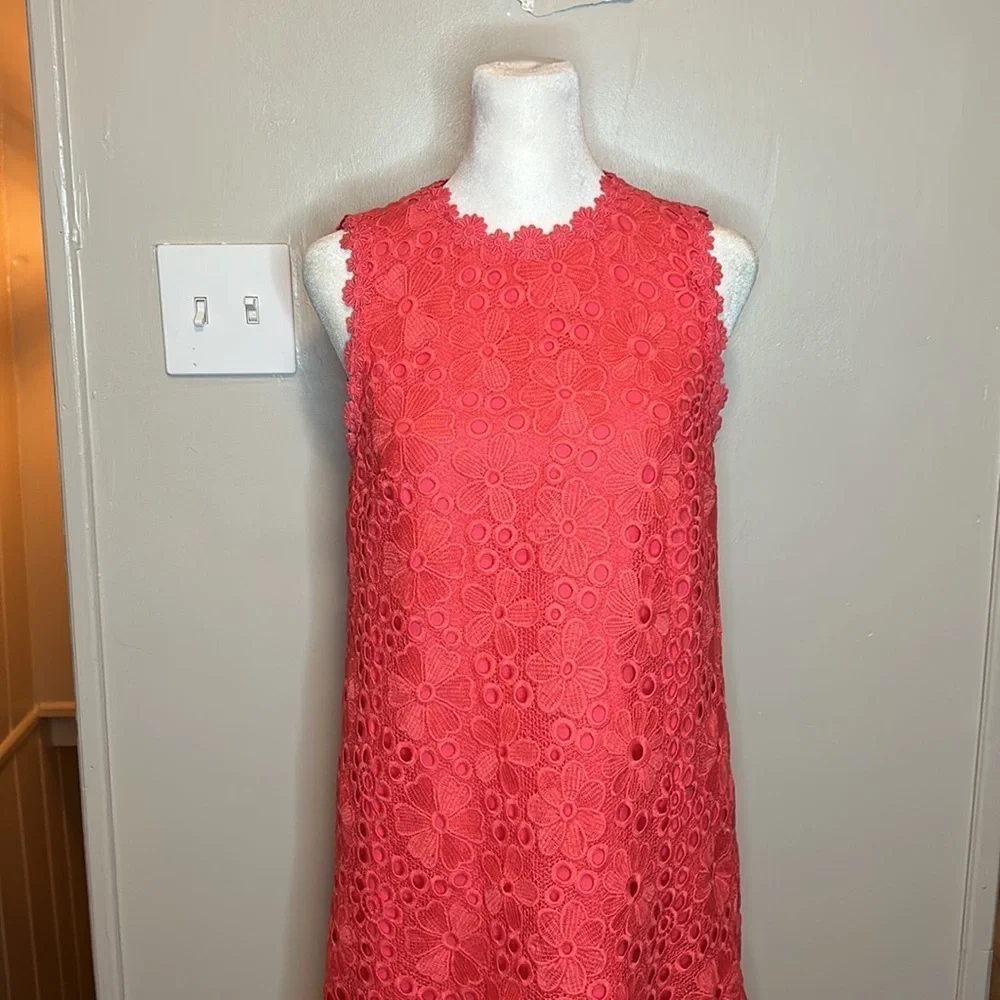 Kate Spade Coral Salmon Lace Shore Thing Shift Dress Size 2